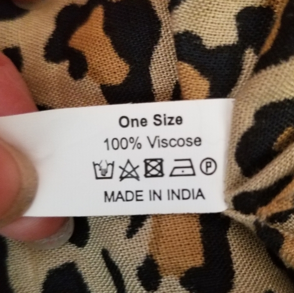 PANACHE Cheetah Print Kimono Swim Cover Up Fringe One Size Mob Wife - Picture 6 of 6